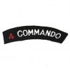 4 Commando Cloth Shoulder Title (Red and White on Black)