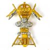 12th (Prince of Wales's) Lancers Restrike Cap Badge, King's Crown, Bimetal