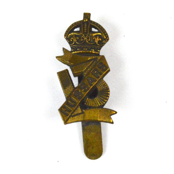 13th Hussars Cap Badge, King's Crown, Gilding Metal Restrike