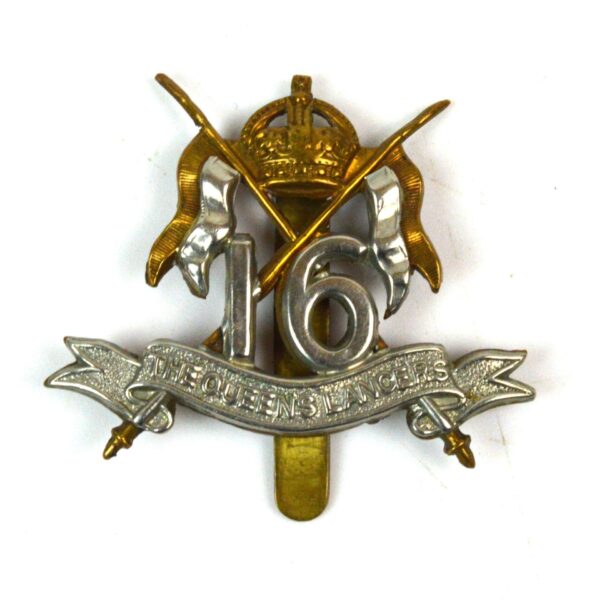 16th (Queen's) Royal Lancers (1905-1955 Pattern) Cap Badge, King's Crown, Restrike