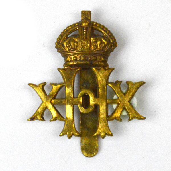 20th Hussars (1903-1922 Pattern) Cap Badge, King's Crown, Restrike
