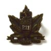 211th Infantry Battalion (Alberta Americans) Canadian Overseas (Canadian Expeditionary Force) Officer's Collar Badge, Original