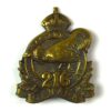 216th (Toronto Bantams) Infantry Battalion (CEF) Brass Cap Badge by Ellis Bros. Toronto
