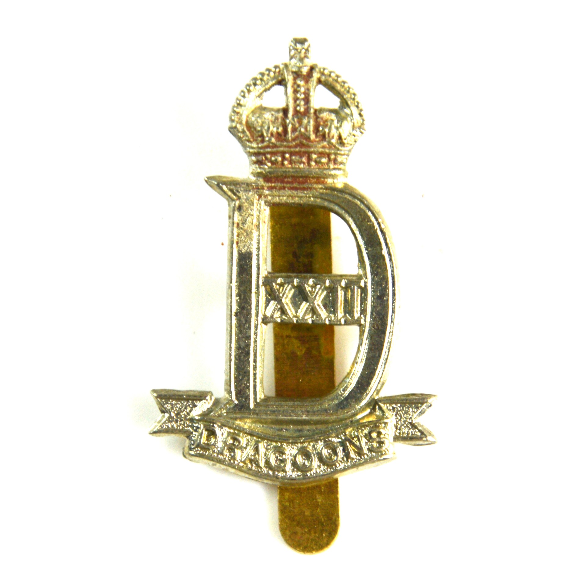22nd Dragoons (1940-1946 Pattern) Cap Badge, Restrike