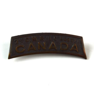 2nd Canadian Mounted Rifles (British Columbia Horse) (1914-1920 Pattern) Bronze Shoulder Title