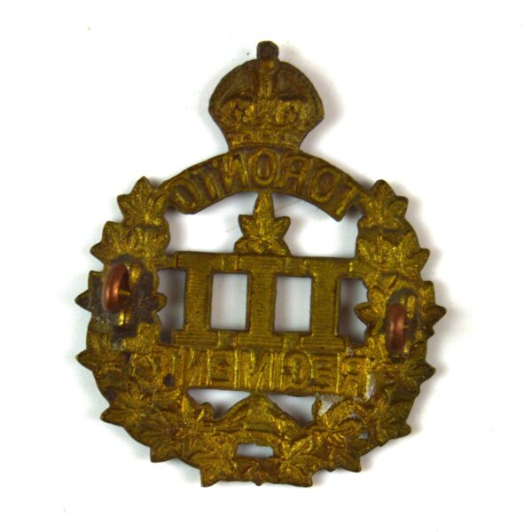 3rd Battalion (Toronto Regiment) Canadian Expeditionary Force Cap Badge, Original - Image 2