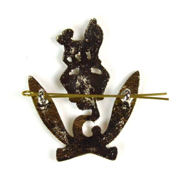 5th Gurkha Rifles (Large Pattern) Nickel-Plated Cap Badge - Image 2