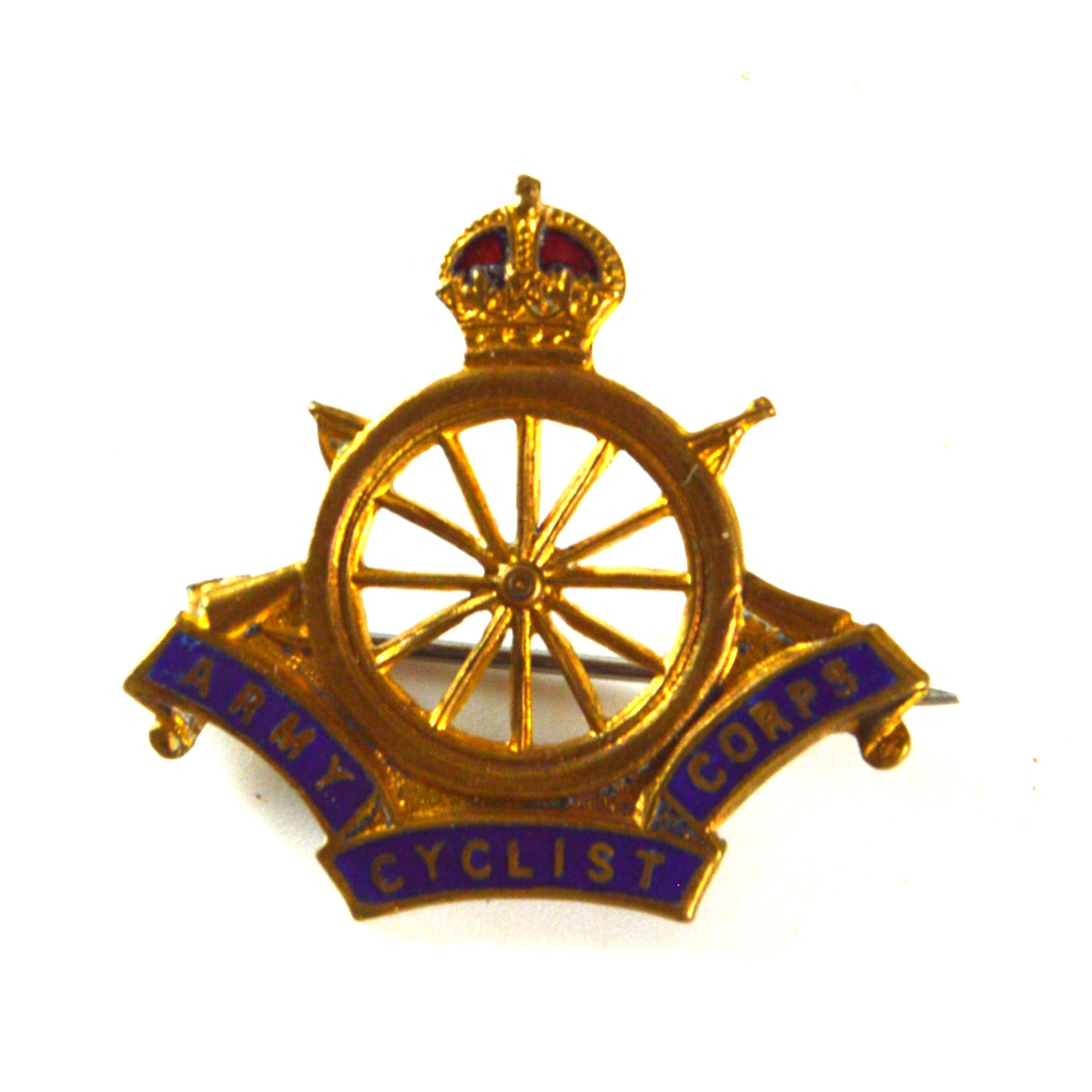 Army Cyclist Corps Gilt and Enamel Sweetheart Brooch