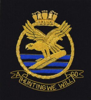 Royal Navy "A Hunting We Will Go" Embroidered Blazer Badge