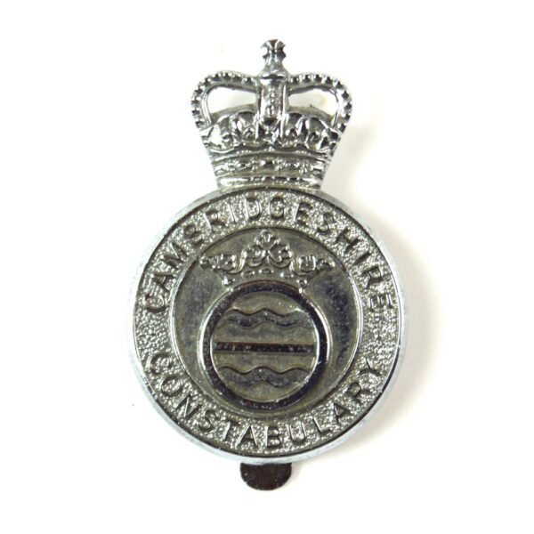 Cambridgeshire Constabulary Chrome Cap Badge, Queen's Crown