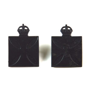 Army Chaplains' Department (Christian Division) (1st Pattern) Officer's Blackened Collar Badges, Pair