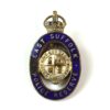 East Suffolk Police Reserve Silver Plate and Blue Enamel Lapel Badge, King's Crown