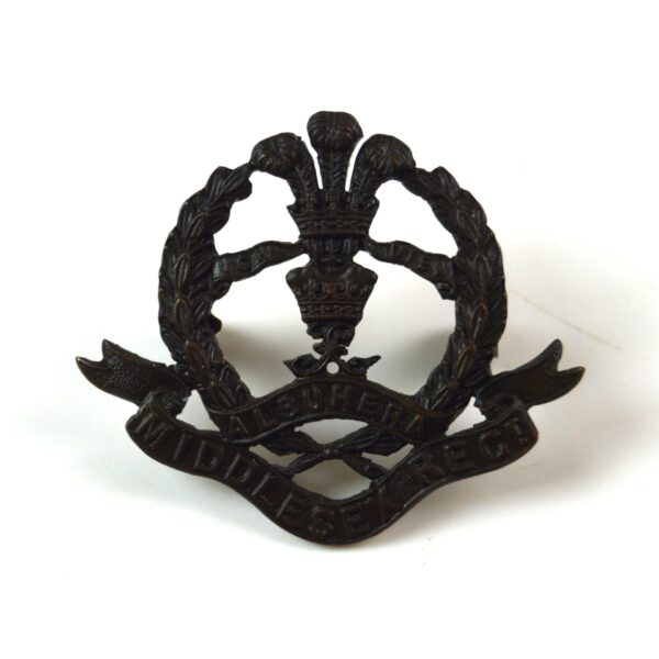 Middlesex Regiment Officer Service Dress Cap Badge, Original