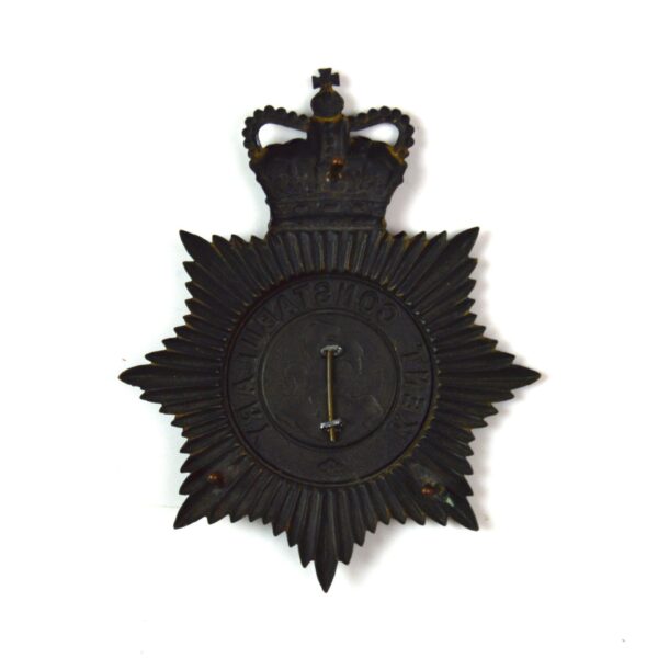 Kent Constabulary Night Helmet Plate, Queen's Crown - Image 2
