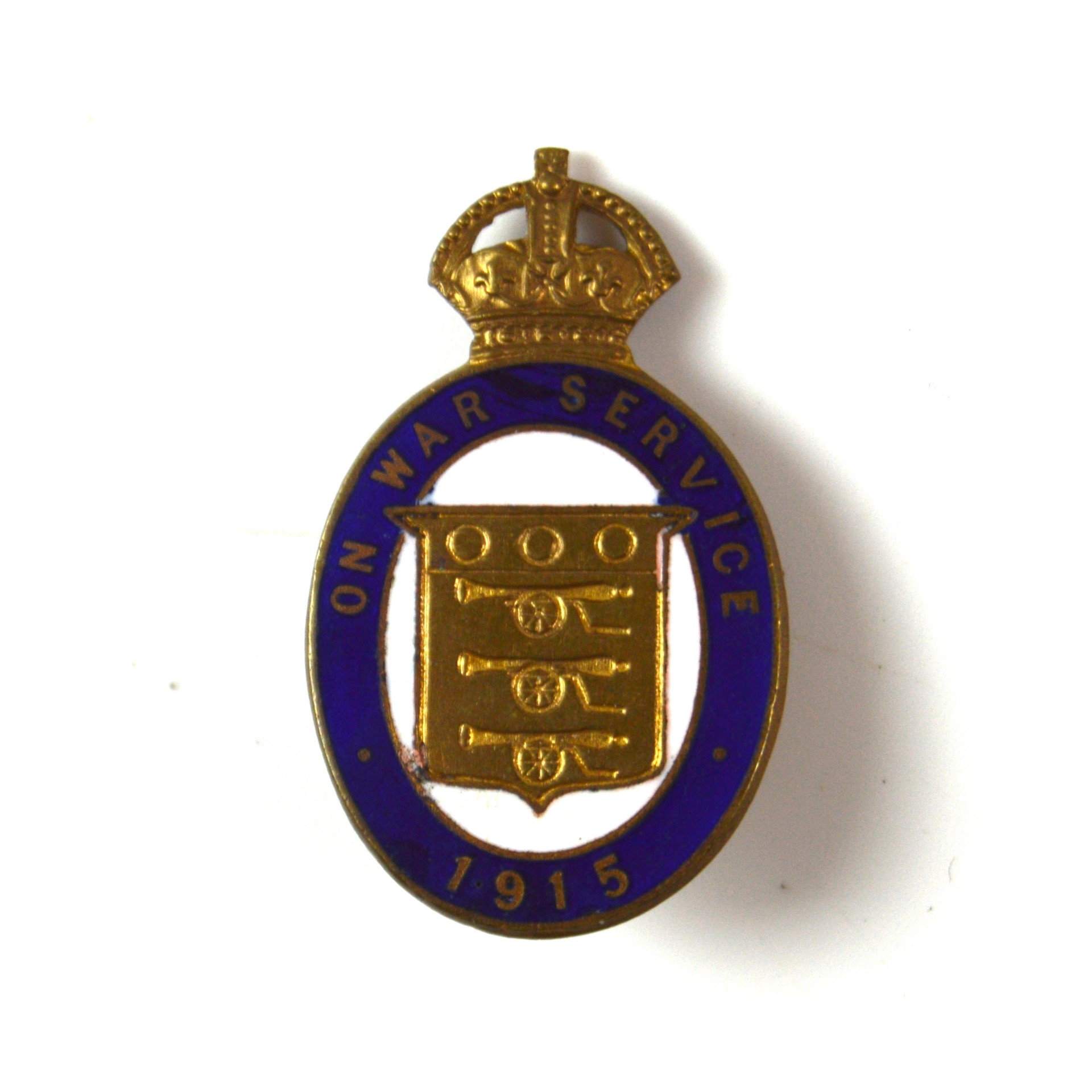 On War Service 1915 Munition Workers Enamelled Lapel Badge