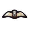 Royal Air Force (RAF) King's Crown Machine Embroidered Pilots Wing, Black