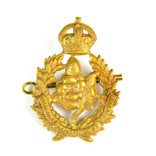 Queen's Own Worcestershire Hussars King's Crown Cap Badge, Restrike