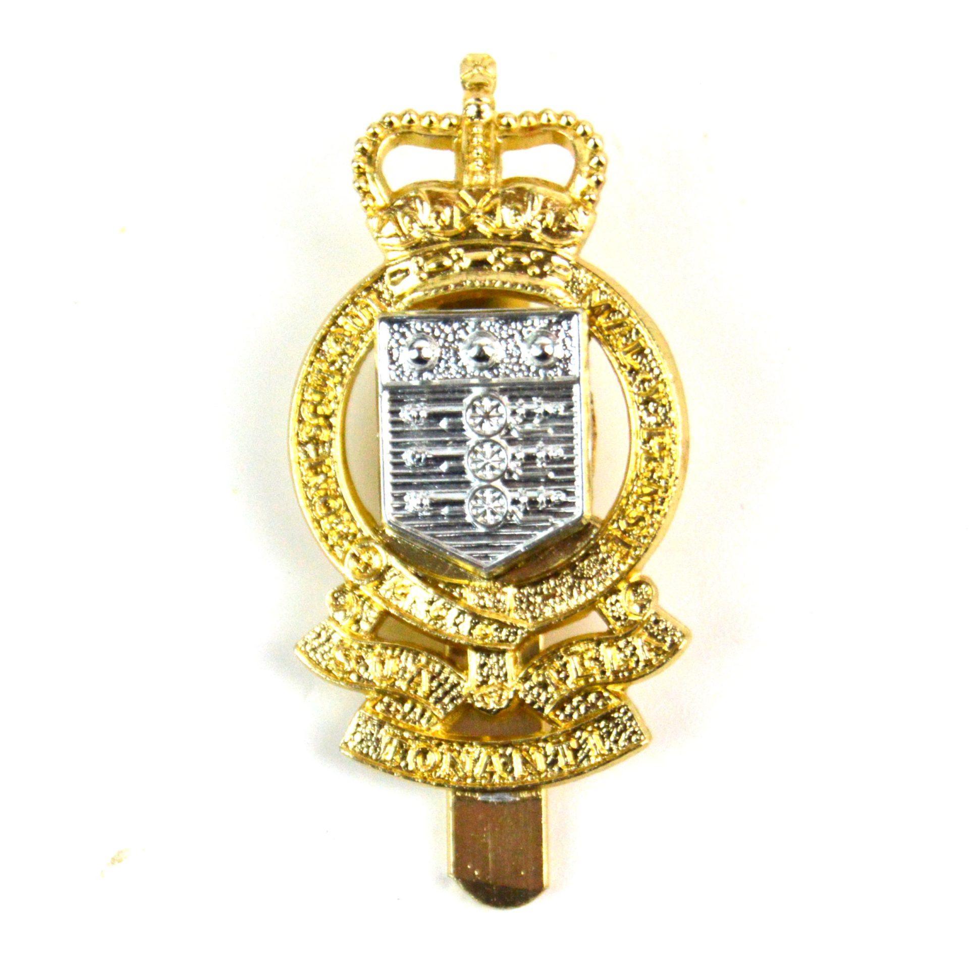 Royal Army Ordnance Corps Anodised Queen's Crown Cap Badge