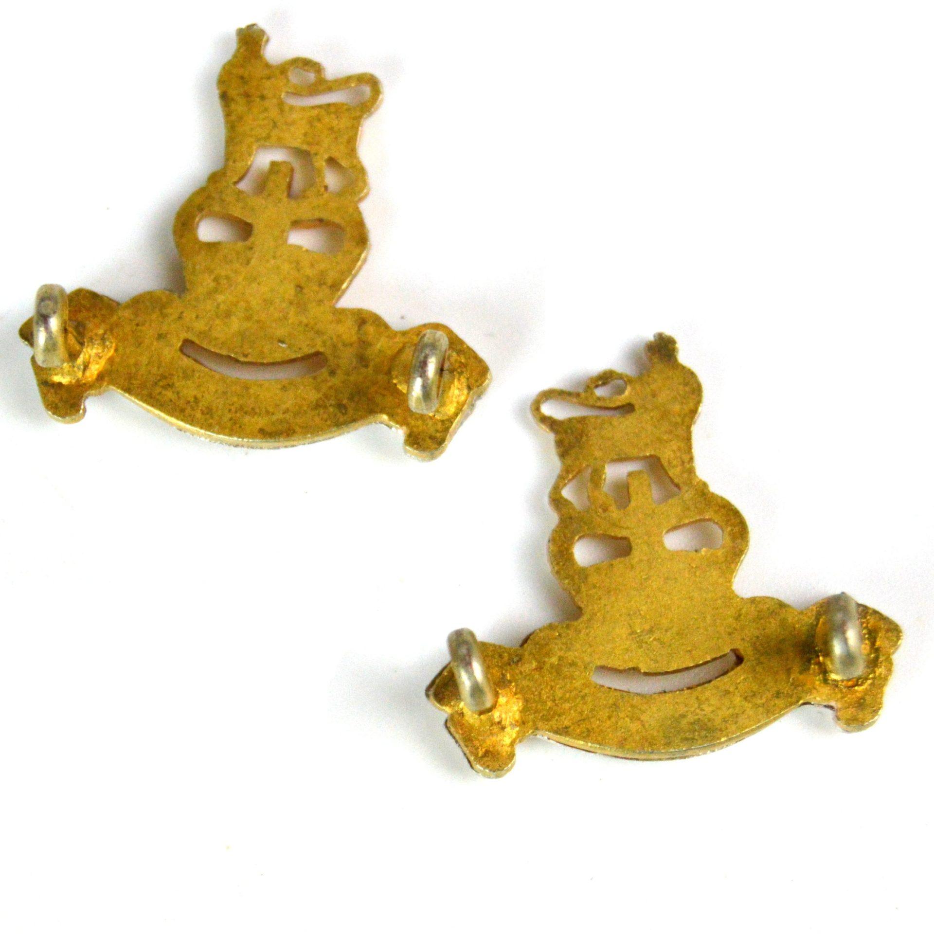 Royal Army Pay Corps Officer's Quality Queen's Crown Collar Badges, Pair - Image 2