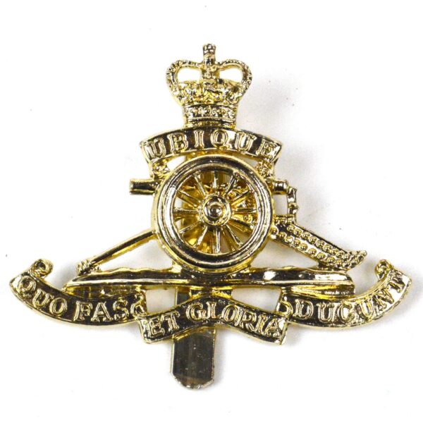 Royal Artillery Beret Badge, Queen's Crown, Anodised
