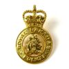 Royal Bahamas Police Gilt Pith Helmet Badge, Queen's Crown