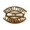 Royal Corps of Signals (ROYAL CORPS/OF/SIGNALS) (1920-29 Pattern) 3-Line Brass Shoulder Title