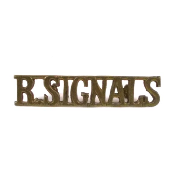 Royal Corps of Signals (R. SIGNALS) Brass Shoulder Title