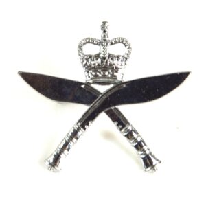 Royal Gurkha Rifles (RGR) (1994-2022 Pattern) Nickel-Plated Cap Badge, Queen's Crown