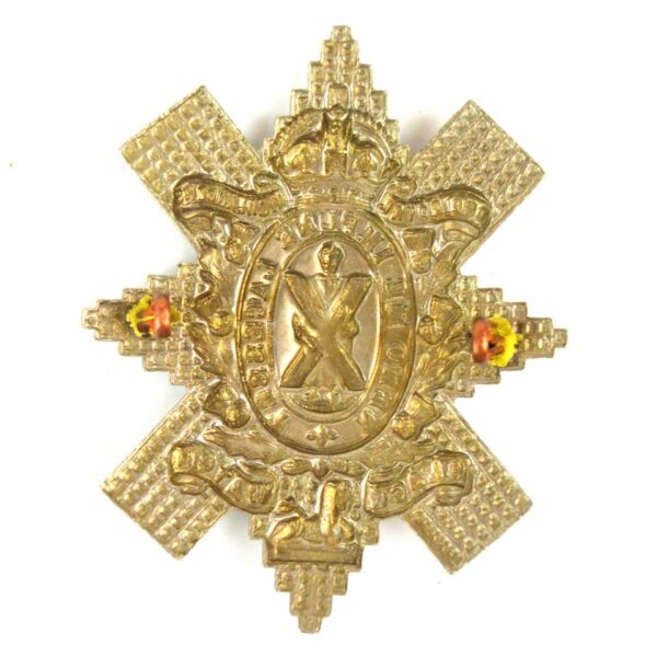 Restrike Royal Highlanders (Black Watch) Scroll Pattern Glengarry Badge, King's Crown Restrike - Image 2