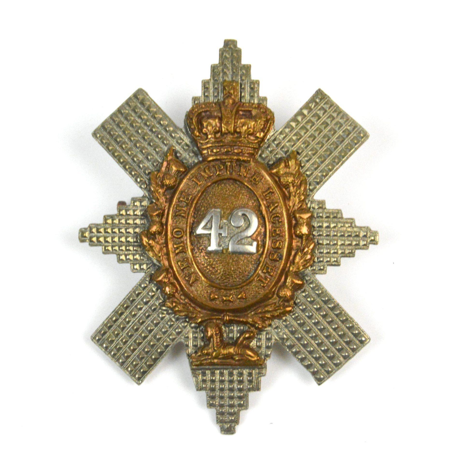Restrike Royal Highlanders (Black Watch) Sergeant's Bimetal QVC Glengarry Badge