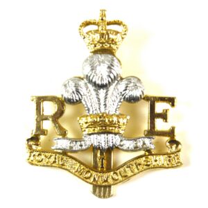 Royal Monmouthshire Royal Engineers (Militia) Anodised Cap Badge (Queen's Crown) – Original