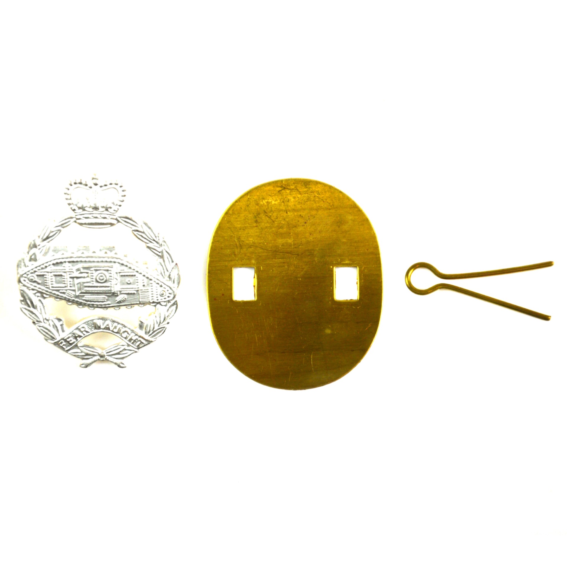 Royal Tank Regiment (RTR) (1953-2022 Pattern) Officer's Silver Plate Cap Badge, Queen's Crown - Image 3