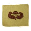 US Basic Parachute Wings Embroidered Patch, Desert