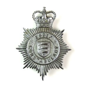 Essex Constabulary Chrome Helmet Plate, Queen's Crown