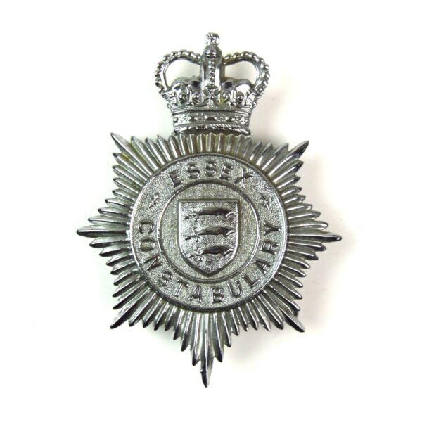 Essex Constabulary Chrome Helmet Plate, Queen's Crown