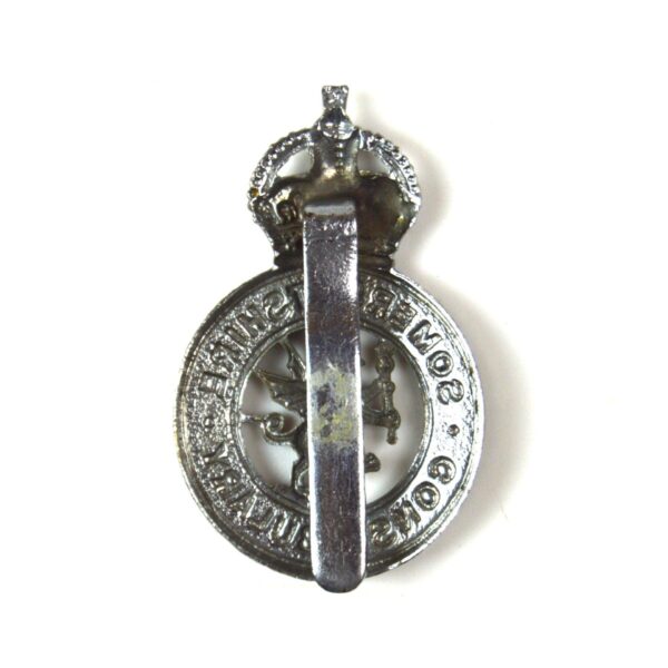 Somersetshire Constabulary Nickel Plate Cap Badge, King's Crown - Image 2