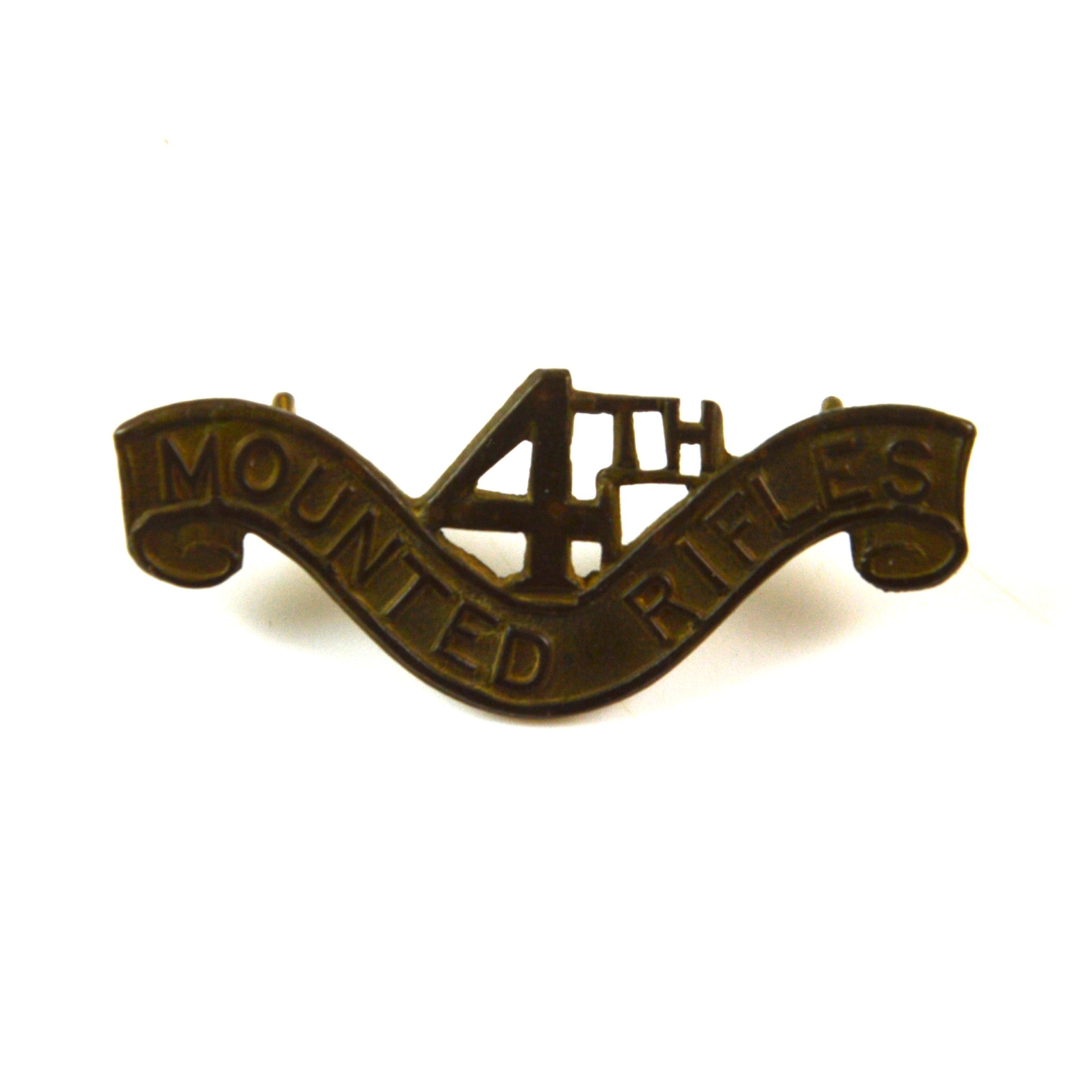 South African 4th Mounted Rifles (Umvoti Mounted Rifles) (1913-1934 Pattern) Brass Shoulder Title