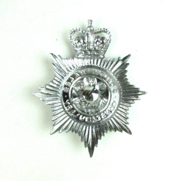Obsolete South Wales Constabulary (Star Pattern) Chrome Helmet Plate, Queen's Crown - Image 2