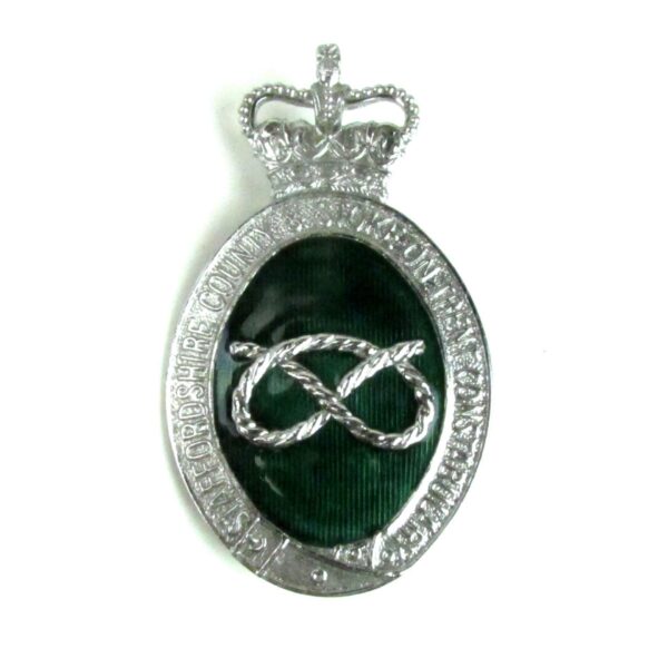 Obsolete Staffordshire County and Stoke-On-Trent Constabulary Helmet Plate, Queen's Crown