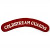 Coldstream Guards Cloth Shoulder Title, White on Red