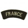 France Cloth Shoulder Title, White on Khaki