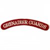 Grenadier Guards Cloth Shoulder Title, White on Red