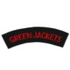 Green Jackets Embroided Shoulder Title, Red on Rifle Green