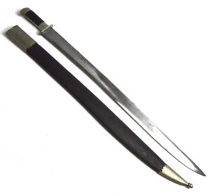 Indian Short Sword in Leather Scabbard