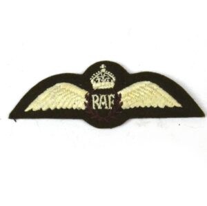 Royal Air Force (RAF) King's Crown Machine Embroidered Pilots Wing