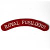 Royal Fusiliers Cloth Shoulder Title, White on Red