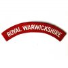 Royal Warwickshire Cloth Shoulder Title, White on Red