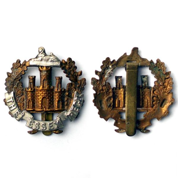 ESSEX REGIMENT Territorial battalion Blank Scroll bi/metal cap badge