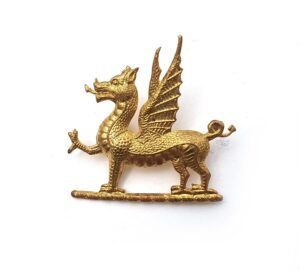 1st MONMOUTHSHIRE REGIMENT O.R.'S g/metal Pugaree badge 1908-1922 pattern (re-strike)