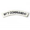 No.7 Commando Cloth Shoulder Title, Black on White